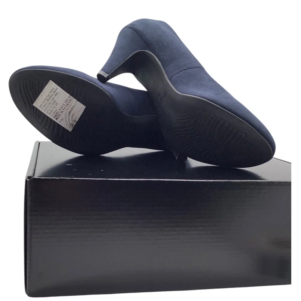American Rag AFELIX Navy Blue Round Toe Pumps Womens Size 6M Faux Suede Heels